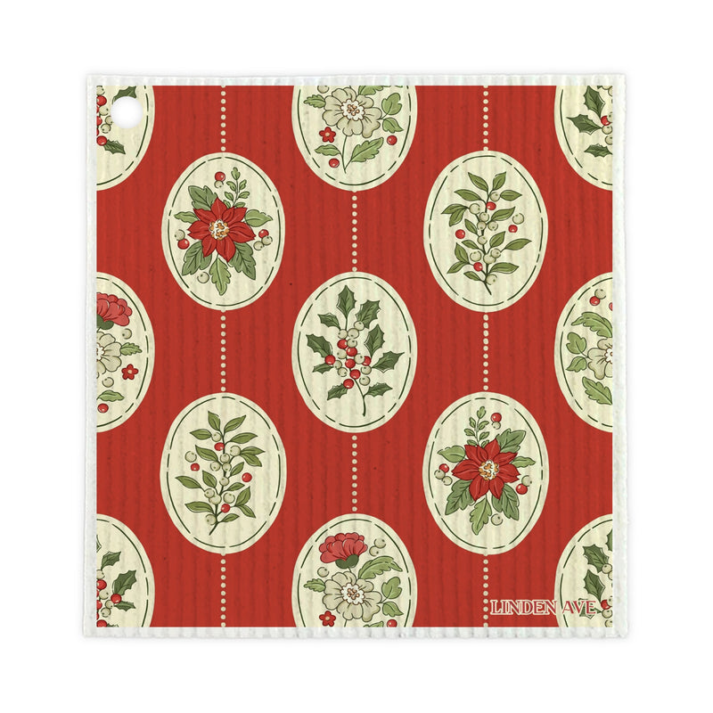 Christmas Collection - 5 Swedish Dishcloths + Ceramic Hook