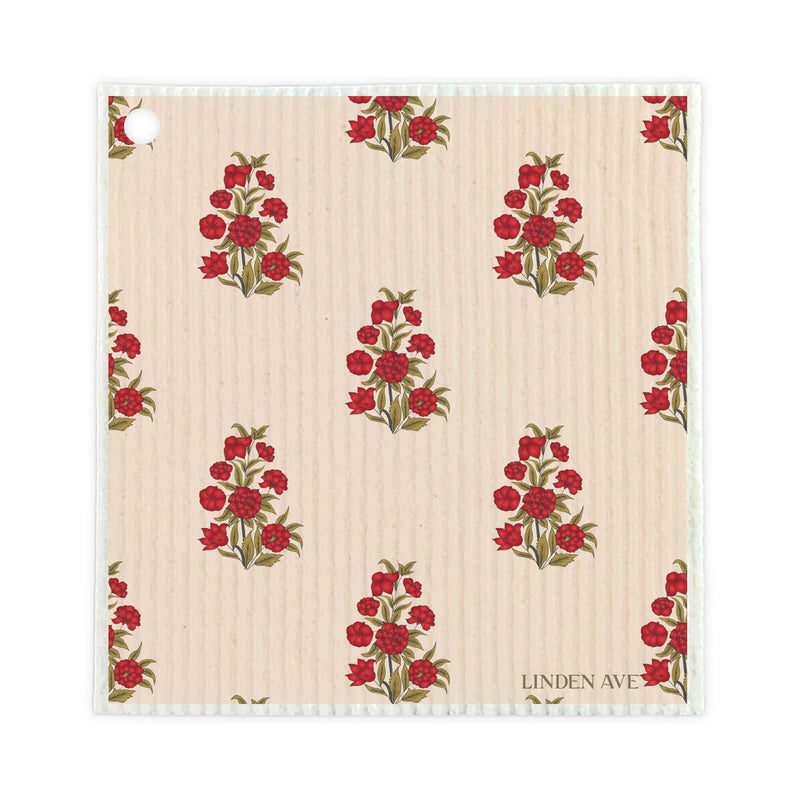 Christmas Collection - 5 Swedish Dishcloths + Ceramic Hook