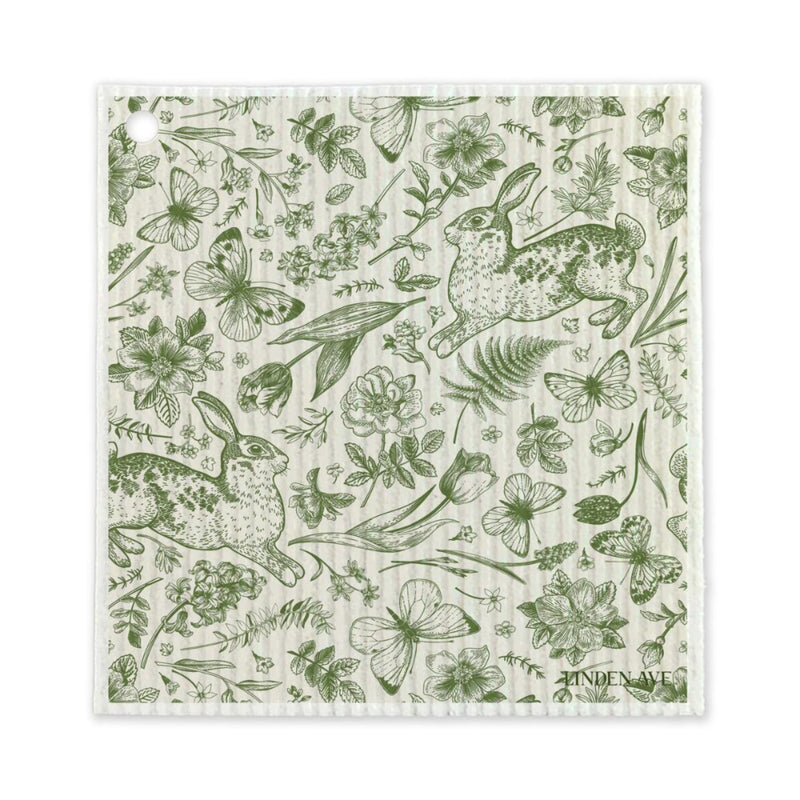 Evergreen Estate – 5 Swedish Dishcloths + Ceramic Hook